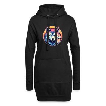 Werwolf Halloween Illustration - Hoodie-Kleid - Schwarz - Vorne