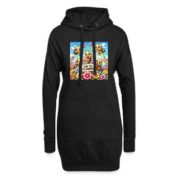 Sauvez les fleurs - Sweat-shirt à capuche long Femme - noir - Devant