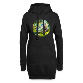 Stein Familie - Hoodie-Kleid - Schwarz - Vorne