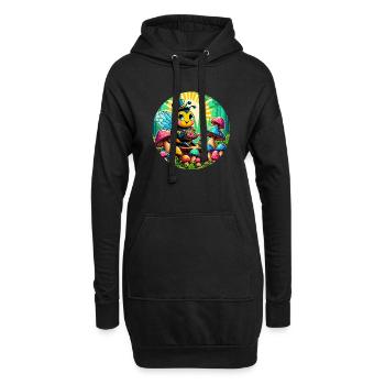 Lebendige Naturkunst: Eine bunte Reise - Hoodie-Kleid - Schwarz - Vorne