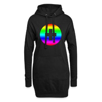 Arc-en-ciel rond plus croix - Sweat-shirt à capuche long Femme - noir - Devant