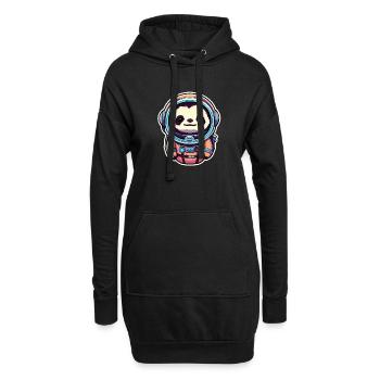 Illustration d’astronaute paresseux - Sweat-shirt à capuche long Femme - noir - Devant