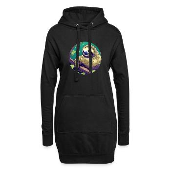 Illustration de paresseux endormi - Sweat-shirt à capuche long Femme - noir - Devant