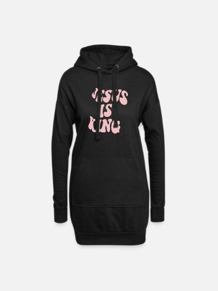 Jesus is King - Hoodie-Kleid - Schwarz