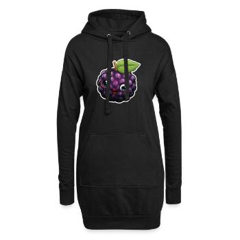 süße Brombeere - Hoodie-Kleid - Schwarz - Vorne