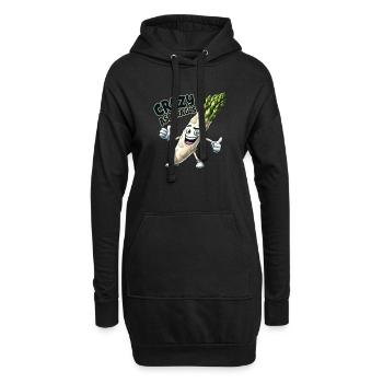Crazy Veggies: Asparagus Bodybuilder Pro Thumbs Up - Hoodie-Kleid - Schwarz - Vorne