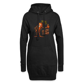 Crazy Veggies: Carrot Thumbs Up - Hoodie-Kleid - Schwarz - Vorne