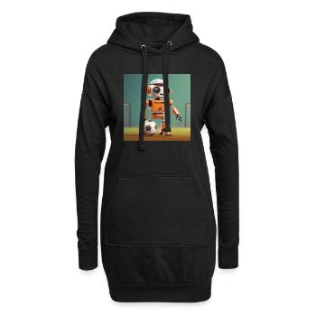 mignon petit robot vintage futuriste orange - jouer - Sweat-shirt à capuche long Femme - noir - Devant