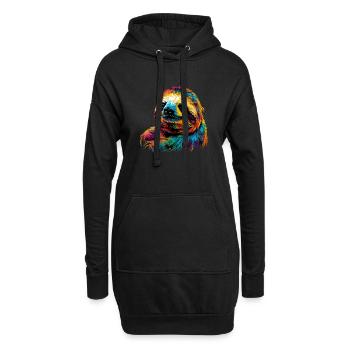Le pop art paresseux - Sweat-shirt à capuche long Femme - noir - Devant