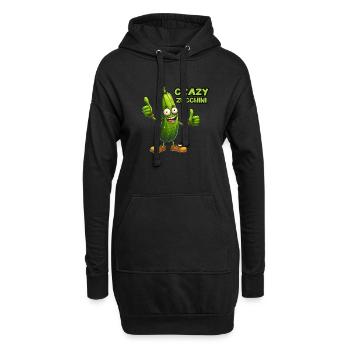 Crazy Veggies: Zucchini Thumbs Up - Hoodie-Kleid - Schwarz - Vorne