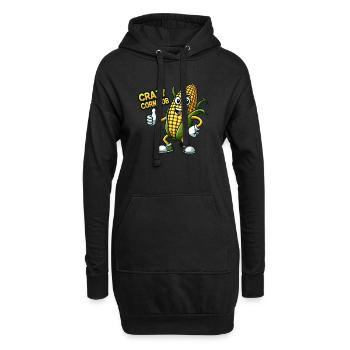 Crazy Veggies: Corn Cob Thumbs Up - Hoodie-Kleid - Schwarz - Vorne