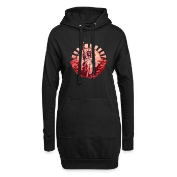 New York, États-Unis, Amérique, Voyage, Ville touristique - Sweat-shirt à capuche long Femme - noir - Devant