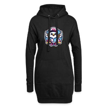 Aigle patriotique - Baseball USA - Sweat-shirt à capuche long Femme - noir - Devant