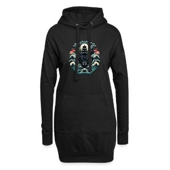 Nautische Mystik: Segelschiff-Abenteuer - Hoodie-Kleid - Schwarz - Vorne