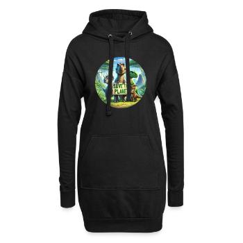 Famille des dinosaures - Sweat-shirt à capuche long Femme - noir - Devant