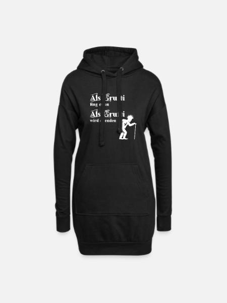 Als Grufti fing es an - Als Grufti wird es enden - Hoodie-Kleid - Schwarz