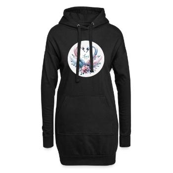 Cygne : L'amour tendre - Sweat-shirt à capuche long Femme - noir - Devant