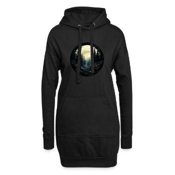 Nacht des Waldes - Hoodie-Kleid - Schwarz - Vorne