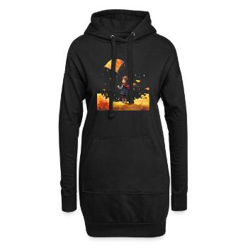 Drachen steigen lassen macht Kindern Spaß - Hoodie-Kleid - Schwarz - Vorne