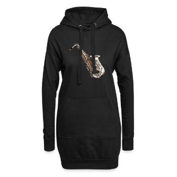 Das Saxophon ist ein beliebtes Instrument - Hoodie-Kleid - Schwarz - Vorne