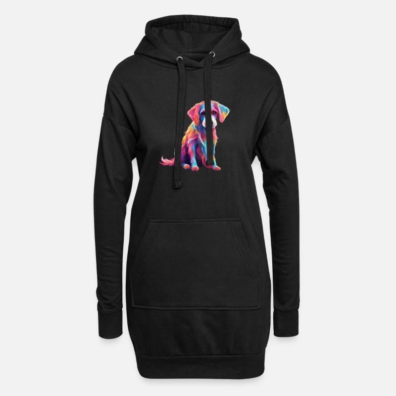 magic magic dog - Hoodie-Kleid - Schwarz