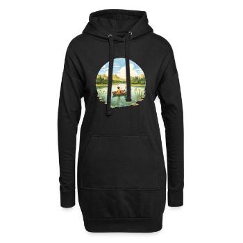 Aktivitäten einer unbeschwerten Kindheit - Hoodie-Kleid - Schwarz - Vorne