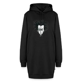 Mann - Hoodie-Kleid - Schwarz - Vorne - AI Model Female 172 light (172cm)