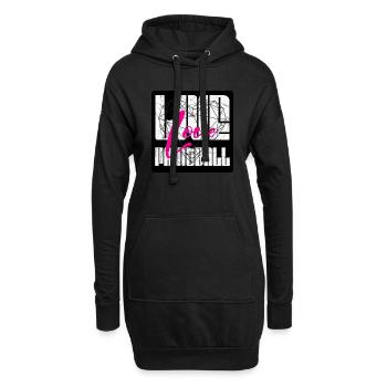 Live Love Paintball, whireframe coeur avec bg - Sweat-shirt à capuche long Femme - noir - Devant