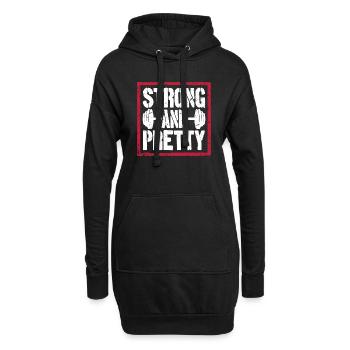 Forte Et Assez Drôle Gym Fitness Dire - Sweat-shirt à capuche long Femme - noir - Devant