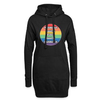 Menschenrechte Demonstration gegen Rechts - Hoodie-Kleid - Schwarz - Vorne