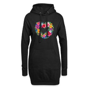 Kranz Herz - Hoodie-Kleid - Schwarz - Vorne