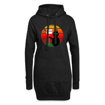 Lustige DemoCat mit Statement FCKAFD - Hoodie-Kleid - Schwarz - Vorne