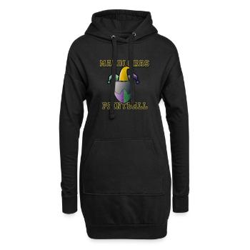Masque de paintball Mardi Gras avec chapeau joker - Sweat-shirt à capuche long Femme - noir - Devant