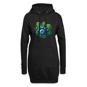 Heidelbeeren Beeren - Hoodie-Kleid - Schwarz - Vorne