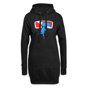 Oxygene Diving Exploration Scuba Diver Freediving - Hoodie-Kleid - Schwarz - Vorne