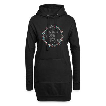 Mach mehr Konfetti-Dinge - Hoodie-Kleid - Schwarz - Vorne