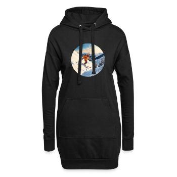 Alpiner Nervenkitzel - Hoodie-Kleid - Schwarz - Vorne