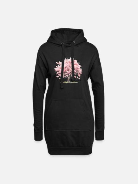 Sakura - Hoodie-Kleid - Schwarz