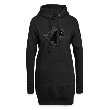 Schwarzer Panther , Schwarze Katze, Katzenbild - Hoodie-Kleid - Schwarz - Vorne