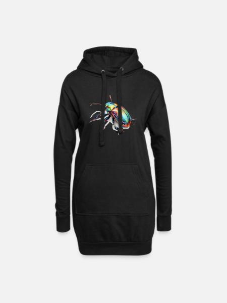 Rainbow Bug - Hoodie Dress - black