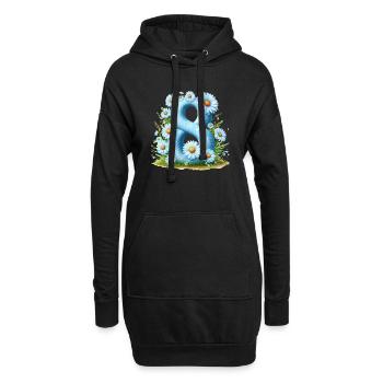 Nr. 8 eit digitale Hintergrundnummer Vektorzeichen Tal - Hoodie-Kleid - Schwarz - Vorne