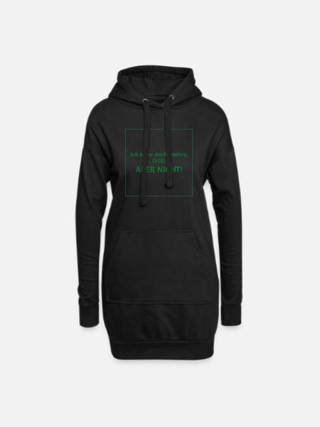witzige sprüche - ich kann auch anders - Hoodie-Kleid - Schwarz