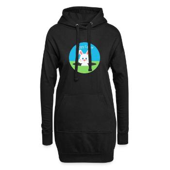 Joyeux lapin de Pâques - Sweat-shirt à capuche long Femme - noir - Devant