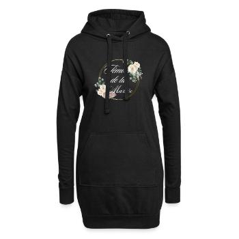 Brautzeugin Weiße Blume - passendes T-Shirt - Hoodie-Kleid - Schwarz - Vorne