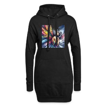 Flügel der Schmetterlingsfee - Hoodie-Kleid - Schwarz - Vorne