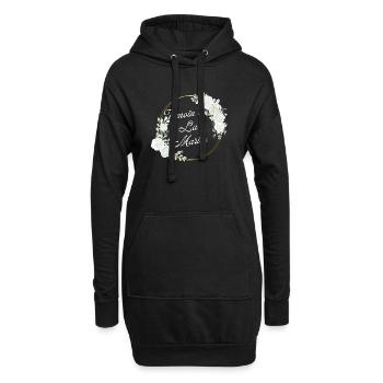 Trauzeuge der Braut weißes Blumen-passendes T-Shirt - Hoodie-Kleid - Schwarz - Vorne