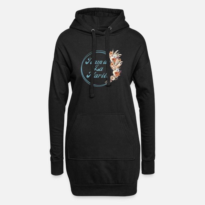 team de La mariée fleur rustique -tshirt assorti - Sweat-shirt à capuche long Femme - noir
