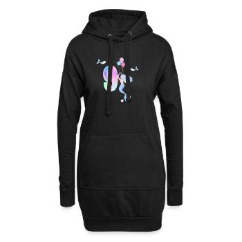 Meerjungfrau zum 9-jährigen Jubiläum - Hoodie-Kleid - Schwarz - Vorne