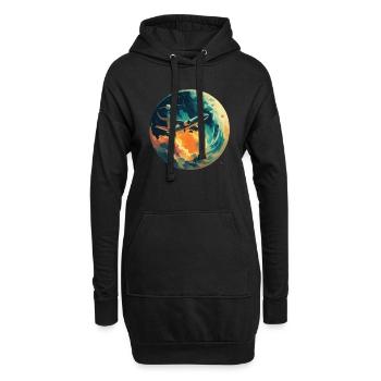 Global Flight : un voyage autour de la Terre - Sweat-shirt à capuche long Femme - noir - Devant
