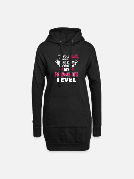 Wenn du in einem Videospiel wärst, wärst du mein Favorit - Hoodie-Kleid - Schwarz